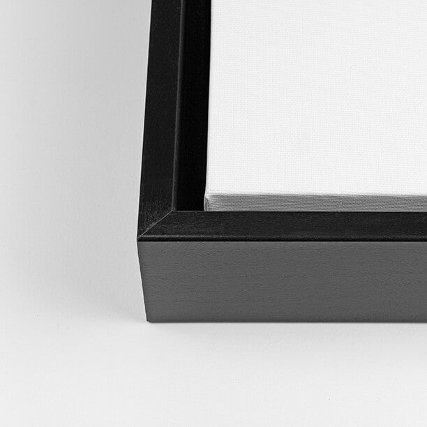 Black floating framed canvas wall decor from Boxlie.com.