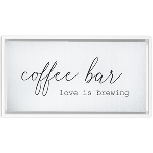 Coffee Bar Love is Brewing | Coffee Wall Decor Framed Stretched Canvas