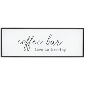 Coffee Bar Love is Brewing | Coffee Wall Decor Framed Stretched Canvas