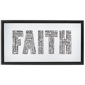 Faith Sign | Christian Home Decor Canvas Wall Art (FRAMED)