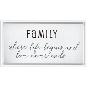 Family Where Life Begins & Love Never Ends | Family Wall Decor | Framed Canvas