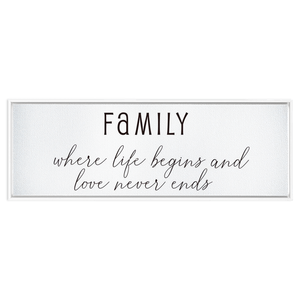 Family Where Life Begins & Love Never Ends | Family Wall Decor | Framed Canvas