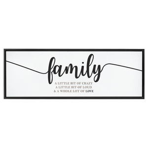 Family Crazy Loud Love | Family Wall Decor | Framed Stretched Canvas (FRAMED)