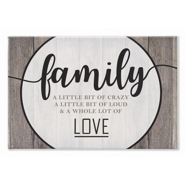 Family Crazy Loud Love | Rustic Wall Decor | Stretched Canvas (NO FRAME)