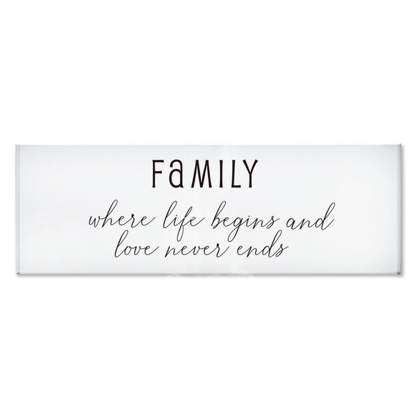 Family Where Life Begins & Love Never Ends | Family Wall Decor | Stretched Canvas (NO FRAME)