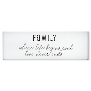 Family Where Life Begins & Love Never Ends | Family Wall Decor | Stretched Canvas (NO FRAME)