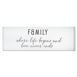 Family Where Life Begins & Love Never Ends | Family Wall Decor | Stretched Canvas (NO FRAME)