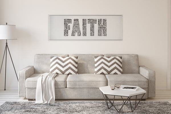 Faith Sign | Christian Home Decor Canvas Wall Art (FRAMED)