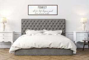 Family Where Life Begins & Love Never Ends | Family Wall Decor | Framed Canvas